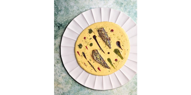 Crema di polenta con sgomberi sott'olio