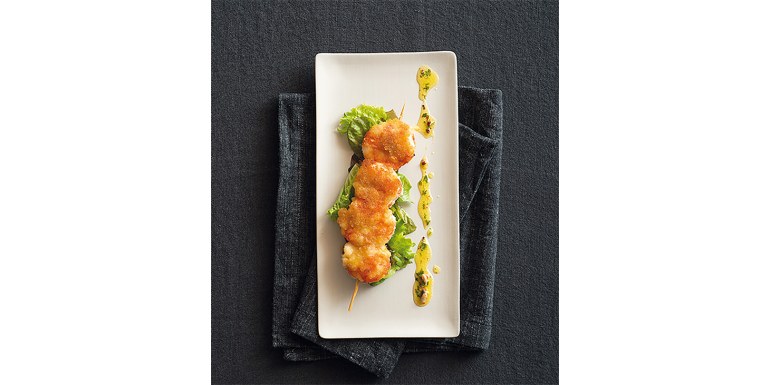 Spiedini di gamberi con salsa golosa