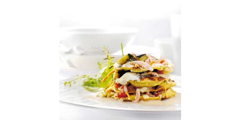 Crispy lasagne with vegetables and a ham sauce - recipe of the week