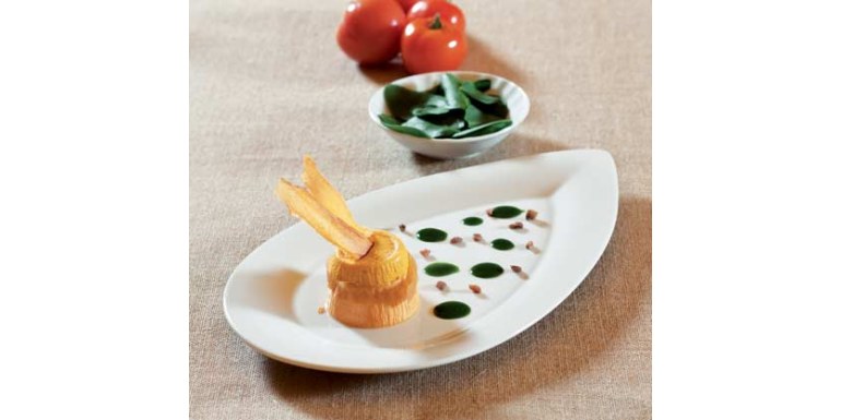 Sformato di due pomodori con salsa di spinaci e acciughe - Ricetta della settimana