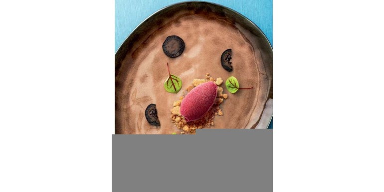 Sorbetto di rapa rossa con crumble di noci e noci cotte - Ricetta della settimana