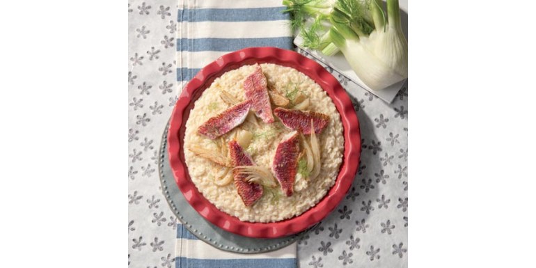 Risotto di finocchio con filetti di triglia
