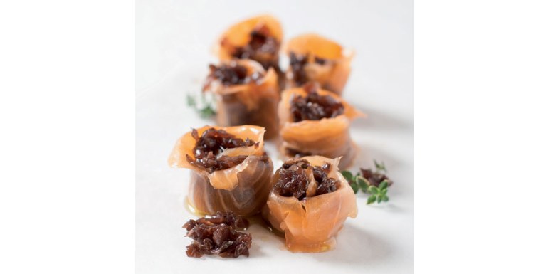 Salmone con ripieno di radicchio in agrodolce