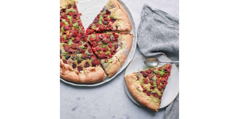 Lamponi e crema di pistacchio