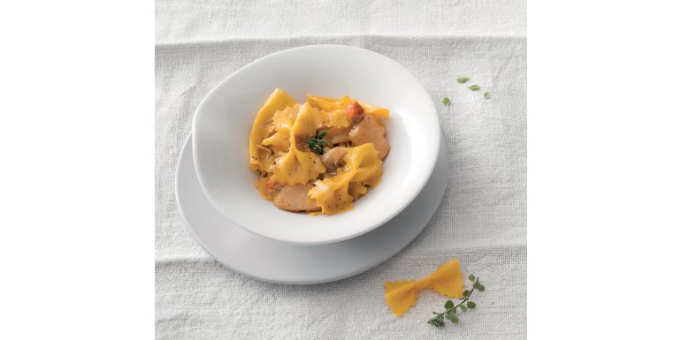 Farfalle con cappesante e porri
